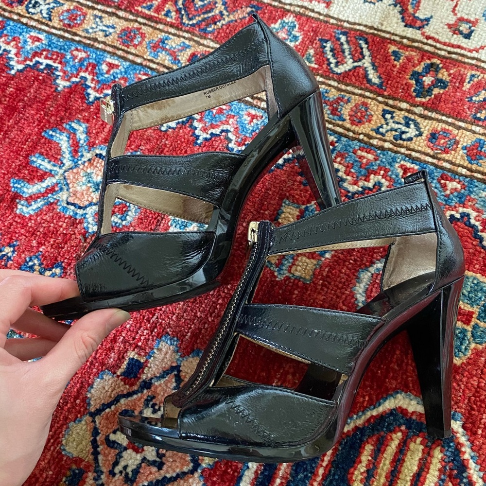 Michael Kors Black Zip Up Heels
